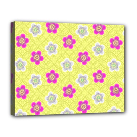 Traditional Patterns Plum Canvas 14  X 11  (stretched) by Pakrebo