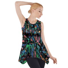 Tree Forest Abstract Forrest Side Drop Tank Tunic by Pakrebo