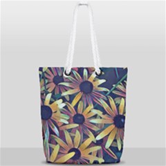 Spring Floral Black Eyed Susan Full Print Rope Handle Tote (small) by Pakrebo