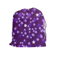 Textile Cross Pattern Square Drawstring Pouch (xl) by Pakrebo