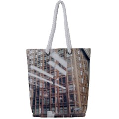 Chicago L Morning Commute Full Print Rope Handle Tote (small) by Riverwoman