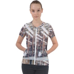 Chicago L Morning Commute Short Sleeve Zip Up Jacket by Riverwoman