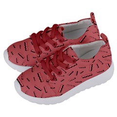 Funny Bacon Slices Pattern Infidel Vintage Red Meat Background  Kids  Lightweight Sports Shoes by genx