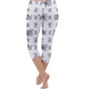 Black And White Ethnic Design Print Capri Yoga Leggings View4
