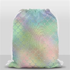 Pastel Mermaid Sparkles Drawstring Bag (small) by retrotoomoderndesigns