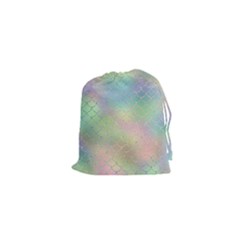 Pastel Mermaid Sparkles Drawstring Pouch (xs) by retrotoomoderndesigns