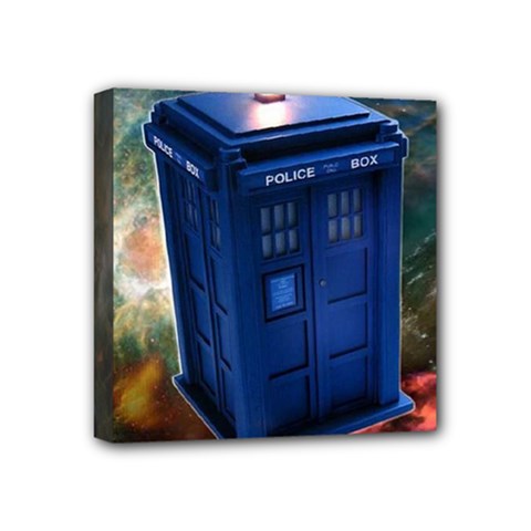 The Police Box Tardis Time Travel Device Used Doctor Who Mini Canvas 4  X 4  (stretched) by Sudhe