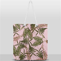 Fern Pink Full Print Rope Handle Tote (large) by snowwhitegirl