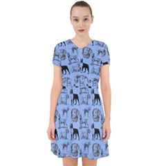 Dog Pattern Blue Adorable In Chiffon Dress by snowwhitegirl