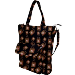 Shopping Bag Pattern Black Shoulder Tote Bag by snowwhitegirl
