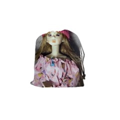 Cute In Pink Drawstring Pouch (small) by snowwhitegirl