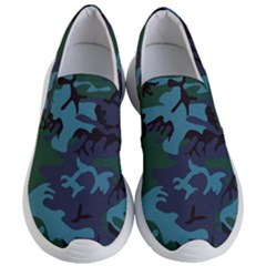 Camouflage Blue Women s Lightweight Slip Ons by snowwhitegirl