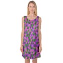 Retro Pink Purple Geometric Pattern Sleeveless Satin Nightdress View1