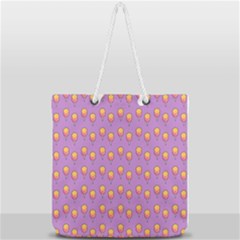 Cotton Candy Pattern Violet Full Print Rope Handle Tote (large) by snowwhitegirl