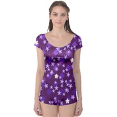 Textile Cross Pattern Square Boyleg Leotard  by Pakrebo