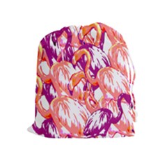Flamingos Drawstring Pouch (xl) by StarvingArtisan
