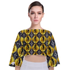 Flappers Tie Back Butterfly Sleeve Chiffon Top by ArtworkByPatrick