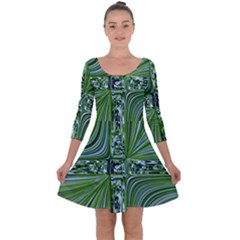 Electric Field Art Vii Quarter Sleeve Skater Dress by okhismakingart