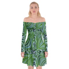 Electric Field Art Vii Off Shoulder Skater Dress by okhismakingart