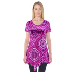 Electric Field Art Xiii Short Sleeve Tunic  by okhismakingart