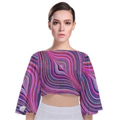Electric Field Art Xxx Tie Back Butterfly Sleeve Chiffon Top by okhismakingart