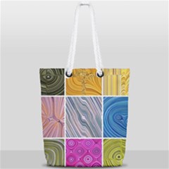 Electric Field Art Collage Ii Full Print Rope Handle Tote (small) by okhismakingart
