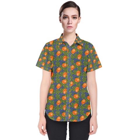 Mandarins Teal Blue Women s Short Sleeve Shirt by snowwhitegirl