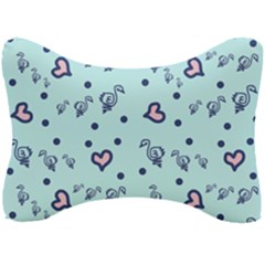 Duck Family Blue Pink Hearts Pattern Seat Head Rest Cushion by snowwhitegirl