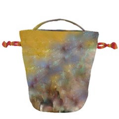 Abstract: Candle And Nail Polish Drawstring Bucket Bag by okhismakingart