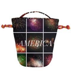 America Drawstring Bucket Bag by okhismakingart