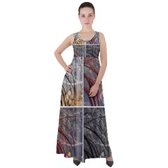 Winter Tulips Empire Waist Velour Maxi Dress by okhismakingart