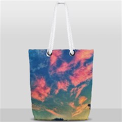 Brushstroke Skies Full Print Rope Handle Tote (small) by okhismakingart