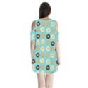 Donuts Pattern With Bites bright pastel blue and brown Shoulder Cutout Velvet One Piece View2