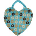 Donuts Pattern With Bites bright pastel blue and brown Giant Heart Shaped Tote View1