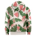 Tropical Watermelon Leaves Pink and green jungle leaves retro Hawaiian style Men s Overhead Hoodie View2