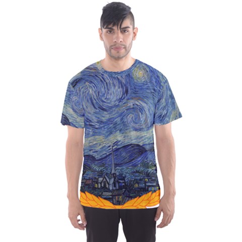 The Starry Night Starry Night Over The Rhne Pain Men s Sports Mesh Tee by Sudhe