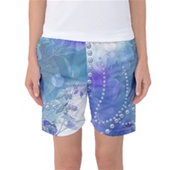 Wonderful Floral Design With Pearls Women s Basketball Shorts by FantasyWorld7