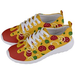 Pizza Topping Funny Modern Yellow Melting Cheese And Pepperonis Men s Lightweight Sports Shoes by genx