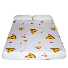 Pizza Pattern Pepperoni Cheese Funny Slices Fitted Sheet (california King Size) by genx