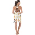 Donuts Pattern With Bites bright pastel blue and brown Cropped Sweatshirt Show Some Back Chiffon Dress View2