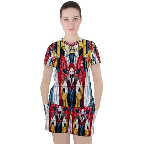 Graffiti 2 Women s Tee And Shorts Set by ArtworkByPatrick