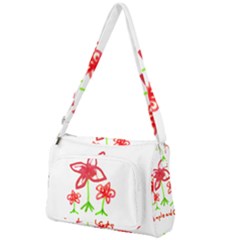 Flowers And Cute Phrase Pencil Drawing Front Pocket Crossbody Bag by dflcprintsclothing