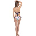 Feathers Boho Style Purple Red and Blue Watercolor Cross Front Halter Bikini Set View2