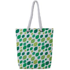 Leaves Green Modern Pattern Naive Retro Leaf Organic Full Print Rope Handle Tote (small) by genx