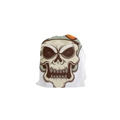 Motorcycle Helmet Skull Clip Art Cranial Skeleton Drawstring Pouch (xs) by Sudhe