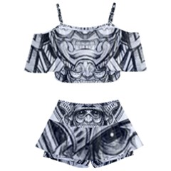 Drawing Samurai Tattoo Sketch Japanese Samurai Kids  Off Shoulder Skirt Bikini by Sudhe