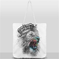 Lion King Head Full Print Rope Handle Tote (large) by Sudhe