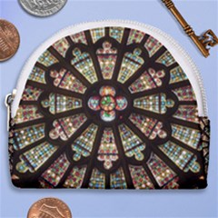 Church Window Rosette Glass Window Horseshoe Style Canvas Pouch by Pakrebo