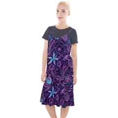 Stamping Pattern Leaves Drawing Camis Fishtail Dress by Pakrebo