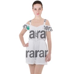 Theranos Logo Ruffle Cut Out Chiffon Playsuit by milliahood
